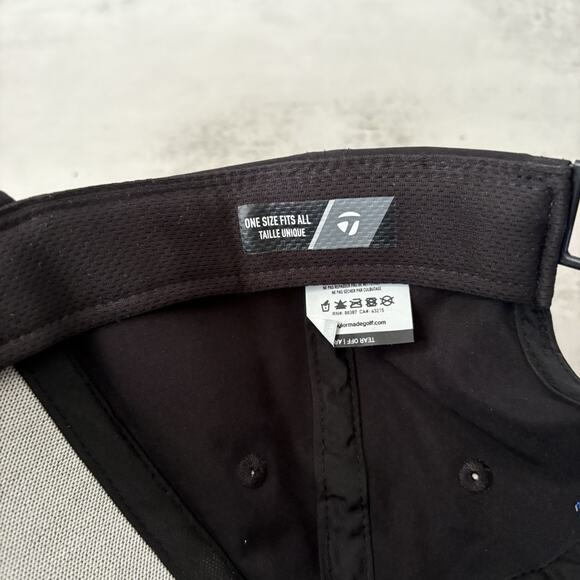 Taylor Made Golf Hat Black Blue Adjustable Baseball Cap - Picture 6 of 6